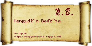Mengyán Beáta névjegykártya